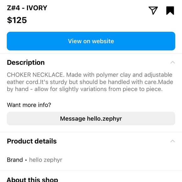 Z #4 in Ivory by Hello Zephyr - Picture 5 of 6